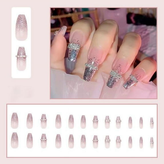Ballerina Long Coffin Fake Nails