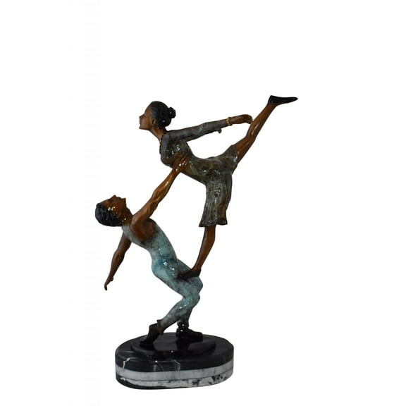 Ballerina Man and Woman Dancing in Action Bronze Statue Size: 23" x 13" x 25"H