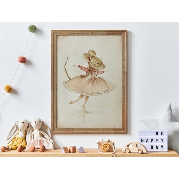 Ballerina Mouse Decor Mouse Nursery Art Print Vintage Mouse Print Ballet Nursery Art Ballerina Print Girl Room Girl Wall Art Modern Wall Decor Art