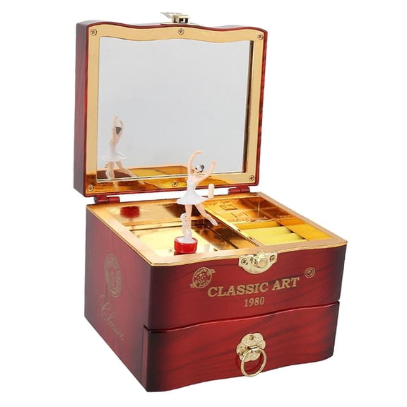 Ballerina Musical Jewellery Box Ballet Dancer 's Gift Brown