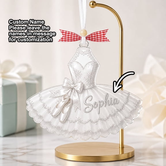 Ballerina Ornament Custom Ballet Dancer 2D Flat Christmas Decor Gift