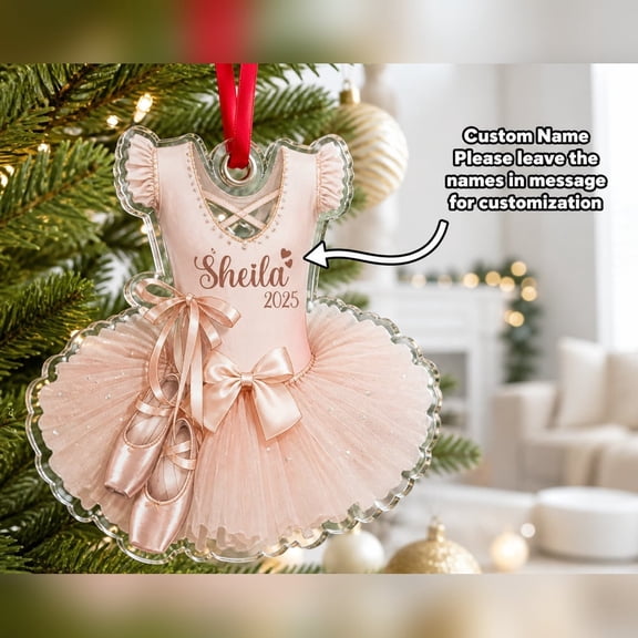 Ballerina Ornament Personalized Ballet Outfit Christmas Decor Dancer Gift