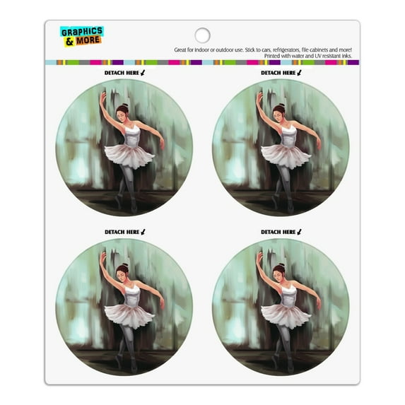 Ballerina Painting Refrigerator Fridge Locker Vinyl Circle Magnet Set