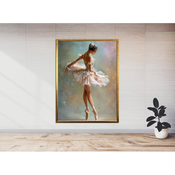 Ballerina Pose Wall Art Print, Unframed Paper Poster 8x10in