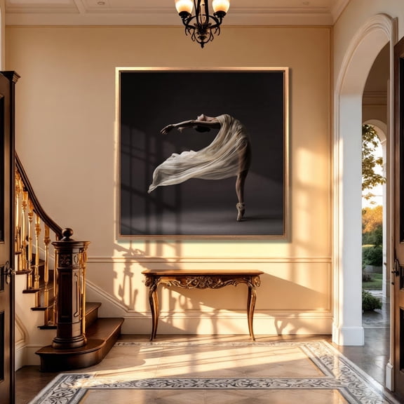 Ballerina Poster Elegant Ballet Dancer Wall Art, 12x18 UNFRAMED