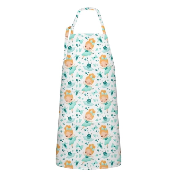 Ballerina Princess Pattern Apron-Garden Aprons for Women with Pockets-Cotton Linen Waterproof Kitchen Cooking Gardening Aprons Adjustable for Kitchen,Cooking,BBQ and Salon 33x27 Inch