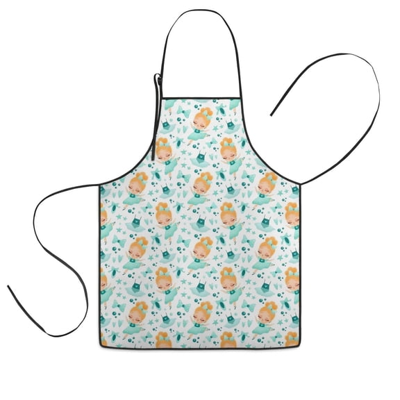 Ballerina Princess Pattern Kids Aprons for Girls and Boys,Adjustable Neck Strap Toddler Aprons for Kids Cooking Baking