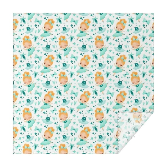 Ballerina Princess Pattern Square Tablecloth,Waterproof Square Table Cover,Wipeable Spillproof Washable Table Cover for Home Kitchen Party Decor 52"x52"(132x132cm)