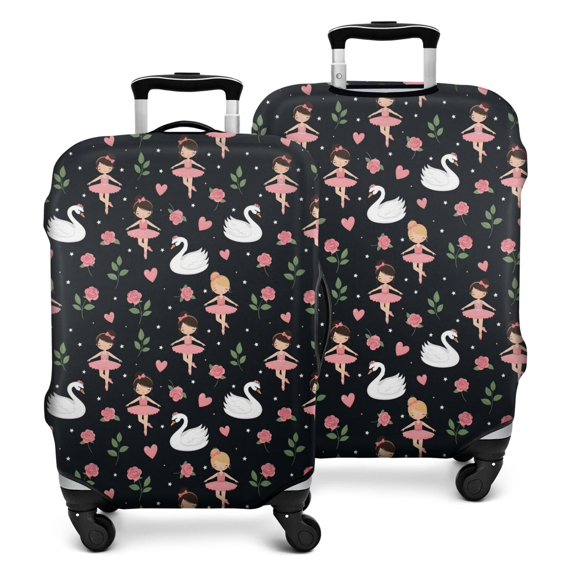 Ballerina Princess Swan Pattern Luggage Cover Fashion Suitcase Cover Baggage Covers Fit 25-28 Inch Luggage (Go Travel)