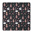 thumbnail image 1 of Ballerina Princess Swan Pattern Square Fitted Tablecloth with Elastic Edge,Square Table Cover,Washable Elastic Table Cover for Home Kitchen Party Decor 34"x34", 1 of 6