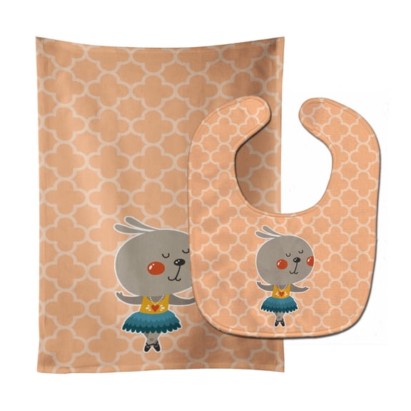 Ballerina Rabbit Baby Bib and Burp Cloth