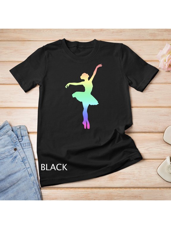Ballerina Rainbow Ballet Dancer Classic Look Suited To Relaxed Moments And Casual Events T-Shirt, Size S-5XL