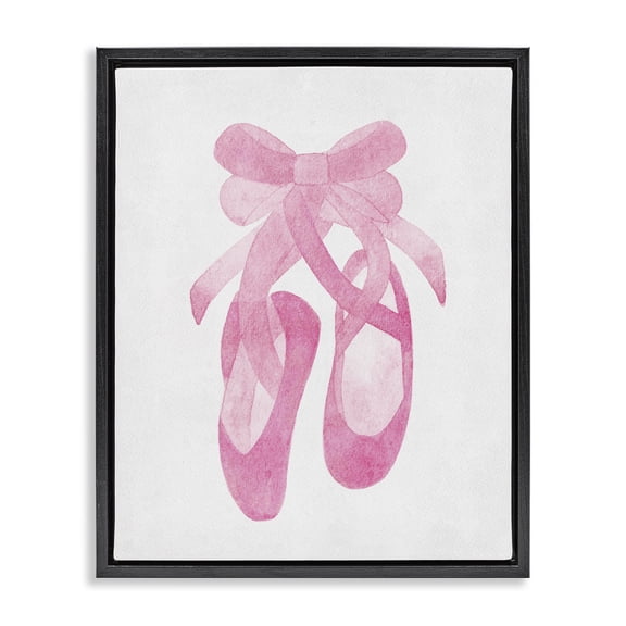 Stupell Industries Ballerina Shoes Watercolor Black Framed Floater Canvas Wall Art, design by Camila Juncos, 21 x 17