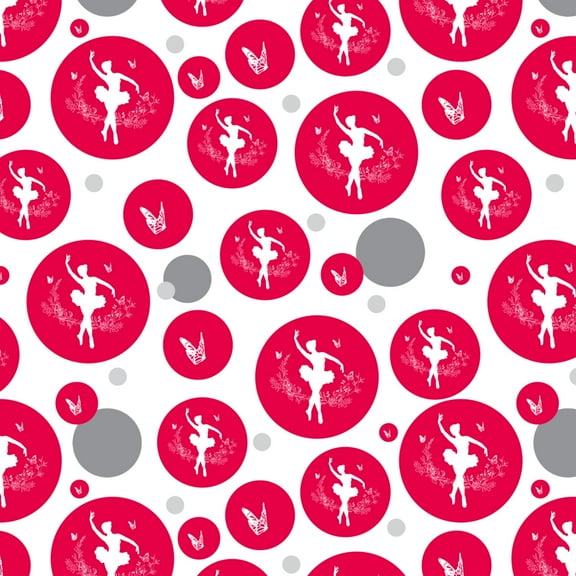 Ballerina Silhouette with Butterflies Premium Gift Wrap Wrapping Paper Roll