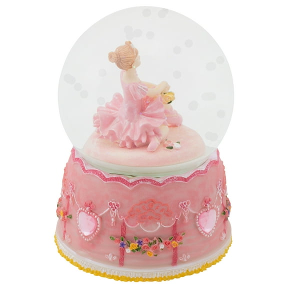 Ballerina Sitting Pose Rotating Figurine 100MM Water Globe Plays Tune Swan Lake