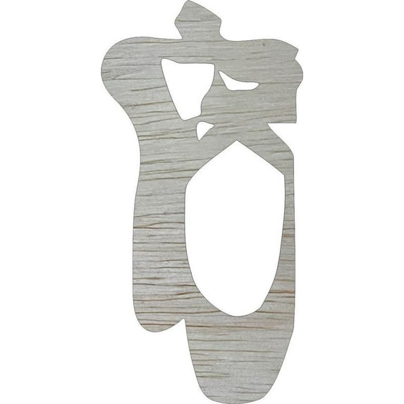 Ballerina Slipper Blank Wood Cutout, 8'' Paintable Craft