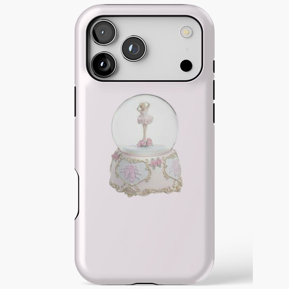 Ballerina Snow Globe Pink Tutu for iPhone Case 11 to 17 Pro Max