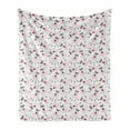 thumbnail image 1 of Ballerina Soft Flannel Fleece Throw Blanket, Cartoon Girls Doing Ballet in Tutus with Hearts, Cozy Plush for Indoor and Outdoor Use, 60" x 80", Baby Pink Charcoal Grey, by Ambesonne, 1 of 6