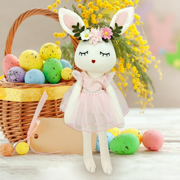 Ballerina Stuffed Bunny Doll 15.7 Inches Rabbit Plush Toy with Ballet Dress Easter Birthday Gift for Girls Stuffed Animal Plushie for Decoration Gift Giving and Playtime Activities