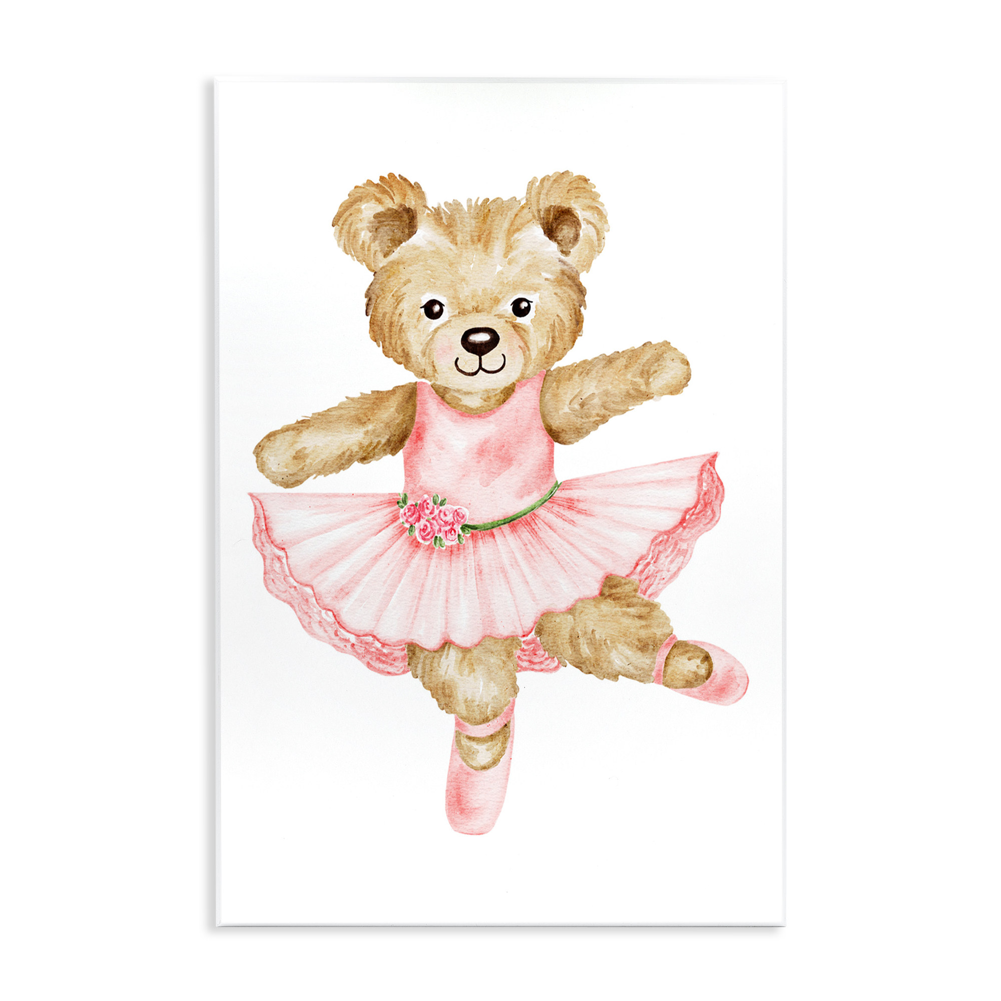 Ballerina Teddy Bear Wall Plaque Art, design by Amy Hall