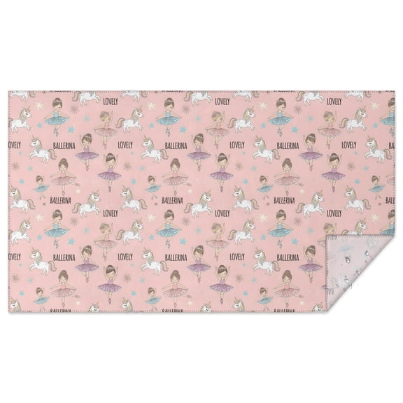Ballerina Unicorn Princess Pattern Rectangle Tablecloth 60"x102",Waterproof Polyester Rectangle Table Cloth, Wipeable Spillproof Polyester Tablecloth for Dining, Camping, Indoor and Outdoor