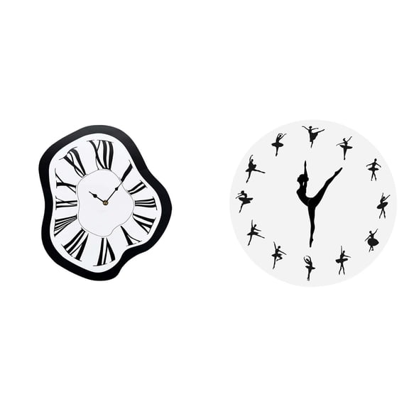 Ballerina Wall Clock Dancing Decor Acrylic Material Silent Movement for Home Office Bedroom