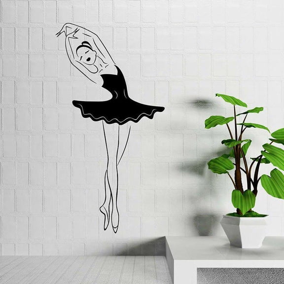 Ballerina Wall Decal Ballet Ballroom Dance School Girls Room Home Decor Door Window Vinyl Stickers Concert Opera Art Mural 57x30cm
