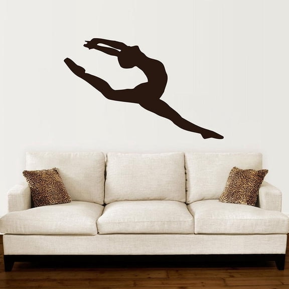 Ballerina Wall Decal Vinyl Sticker Ballet Dancing Acrobatics Gymnastics Girl Wall Decor Dance Studio Decor Bedroom Mural 50x36cm