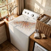 Ballerina Washer and Dryer Topper Dustproof Dryer Top Protector Mat Non Slip Colorful Splashes Dynamic Splatters Polka Dot Washing Machine Top Cover Pad for Laundry Room Kitchen 23.6" x 19.7"