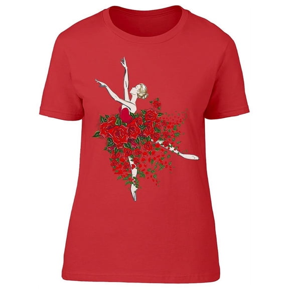 Ballerina Wears Flower Dress T-Shirt Women -Image by Shutterstock, Female Small