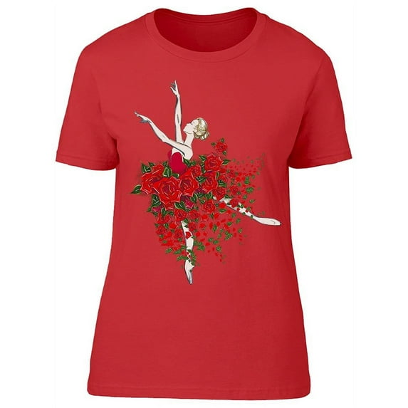 Ballerina Wears Flower Dress T-Shirt Women -Image by Shutterstock, Female x-Large