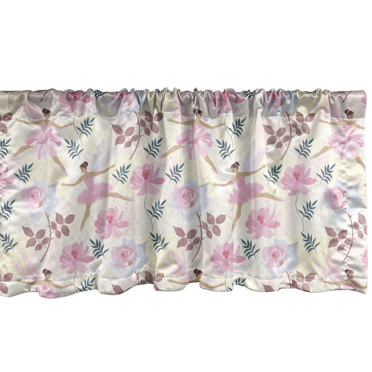 Ballerina Window Valance Pack of 2, Pastel Love Dancer with Wings ...