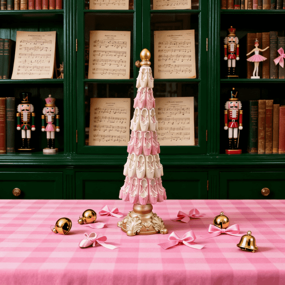 7.87in Ballerina Christmas Tree, Ballerina Shoe Christmas Ornament Pink Ballet Inspired Tree Decor Hand Finished with Premium Glitter and Crystal Elements for Holiday Dancing Christmas Tree | Pink