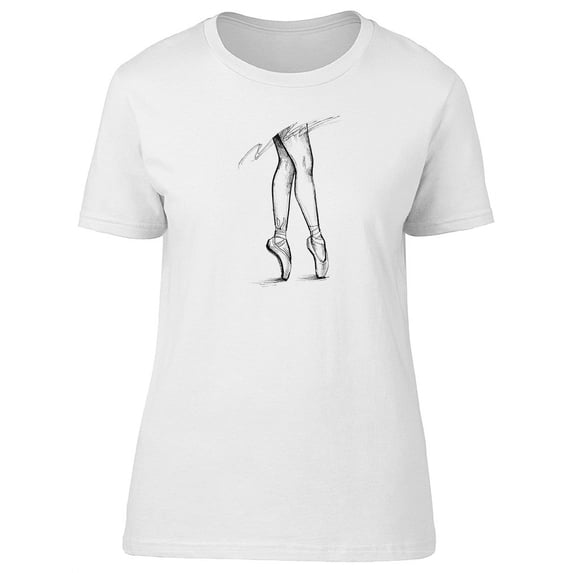 Ballerinas Legs Ink Sketch T-Shirt Women -Image by Shutterstock, Female Large