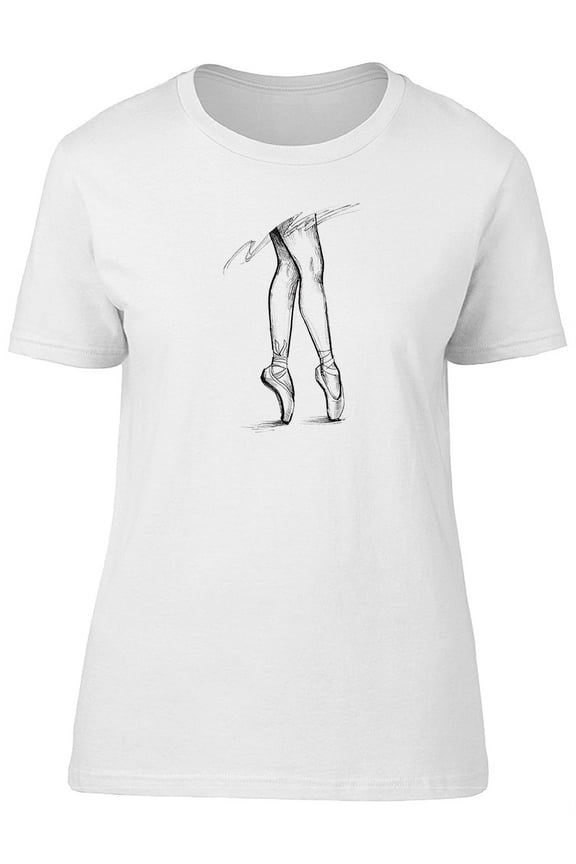Ballerinas Legs Ink Sketch T-Shirt Women -Image by Shutterstock, Female Small