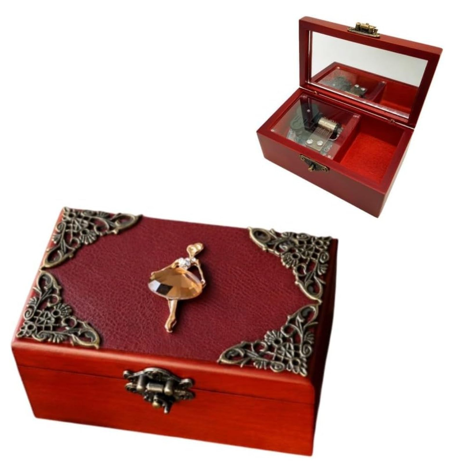 Ballerinas Music Jewelry Box Plays Love Story,18 Note Mini Musical