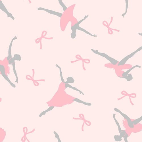 Ballerinas and Bows Flannel Fabric (1 yard)