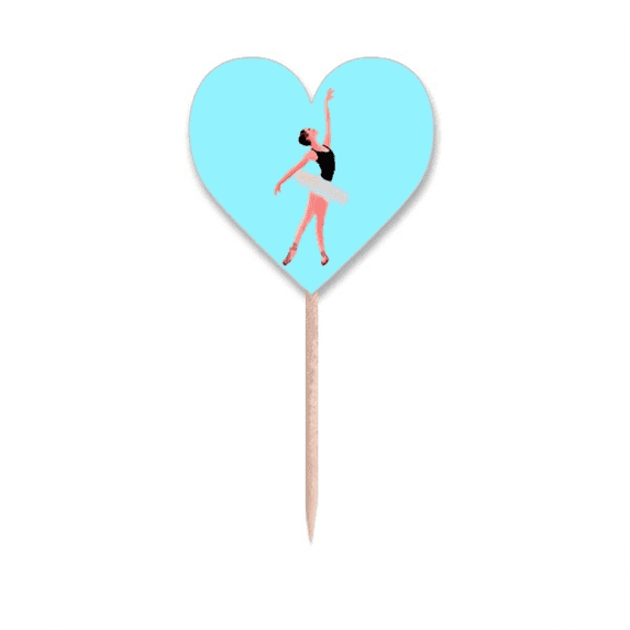 Ballet Action Talent Display Performance Toothpick Flags Heart Lable Cupcake Picks