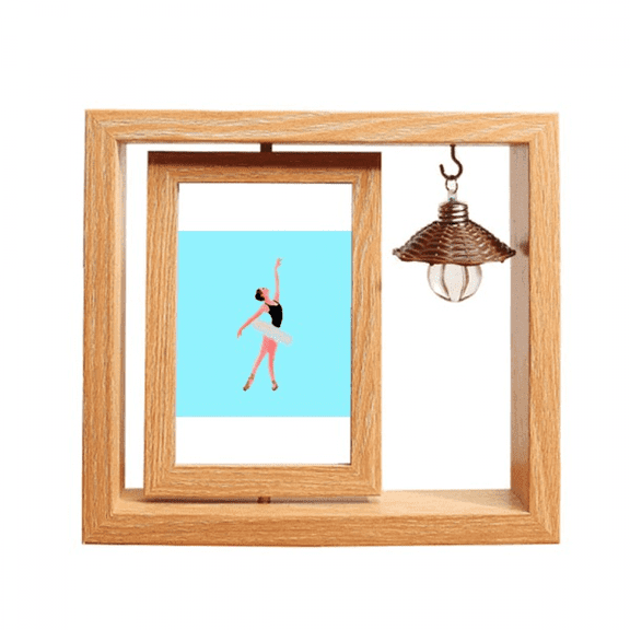 Ballet Action Talent Display Performance Wooden Rotating Picture Photo Frame 4x6