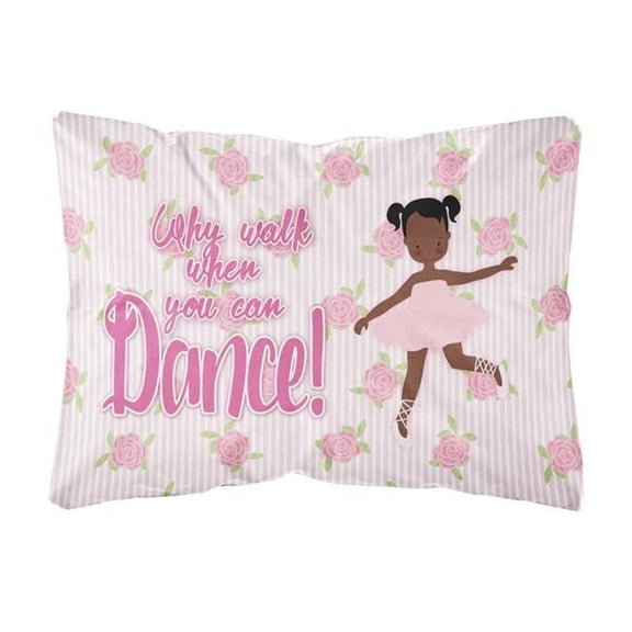 Ballet African American Pigtails Canvas Fabric Decorative Pillow