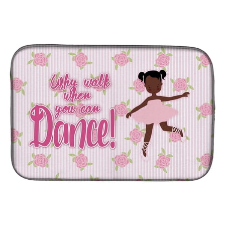 Ballet African American Pigtails Dish Drying Mat