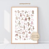 Ballet Alphabet A-Z Ballerina Dance Nursery Poster , Poster Print Only ...