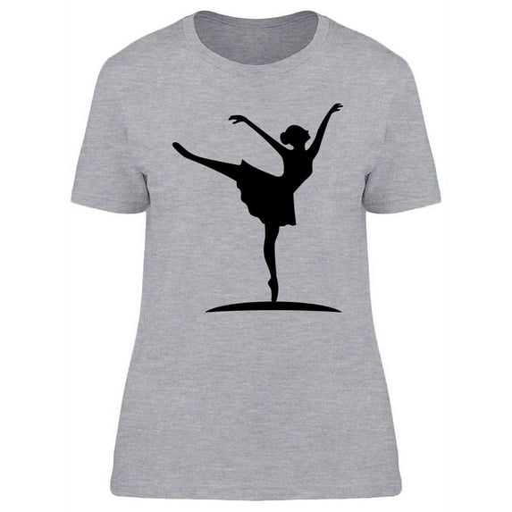 Ballet Ballerina Black Color T-Shirt Women -Image by Shutterstock, Female Medium