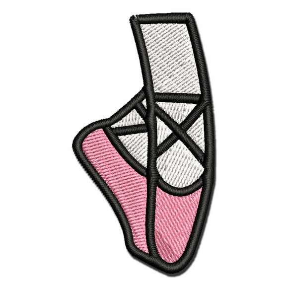 Ballet Ballerina Slippers Applique Multi-Color Embroidered Iron-On Patch - 3 Inch Medium