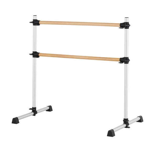 Ballet Barre 4ft Double Beechwood - Portable Adjustable Dance Bar for Home, Pilates, Fitness - Adult & Teen Workout Equipment