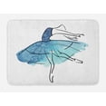 thumbnail image 1 of Ballet Bath Mat, Ballerina Dancer Watercolor Tutu in Blue Shades Classical Arts, Plush Bathroom Decor Mat with Non Slip Backing, 29.5" X 17.5", Seafoam Dark Blue Black, by Ambesonne, 1 of 2