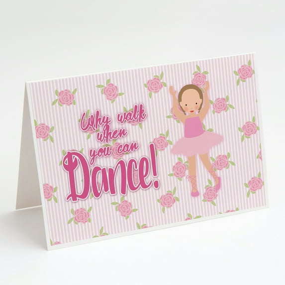Ballet Brown Short Hair Greeting Cards and Envelopes Pack of 8