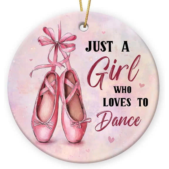 Ballet Christmas Ornament 2025 - Double-Sided Ceramic Ballet Shoes Ornament for Christmas Tree Decorations, Ballerina Dancer Gifts for Dancers Girls, Ballets Enthusiasts