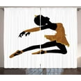 thumbnail image 1 of Ambesonne Ballet Curtains 2 Panel Set, Ballerina Tutu Pointe, 108" x 96", Pale Coffee and Black, 1 of 3