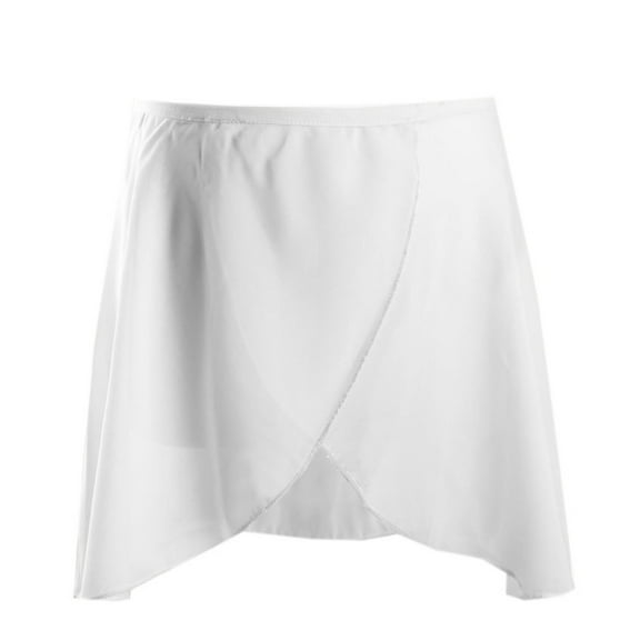 Ballet Dance Chiffon Wrap Skirt for Toddler Girls Women Ballerina Sheer Over Scarf for Dancing Pull-On Elastic Waistband Solid